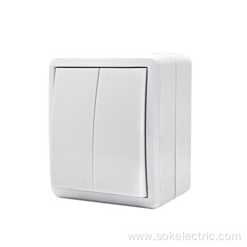 2Gang 1Way Switch With LED Indicator Surface Mounted